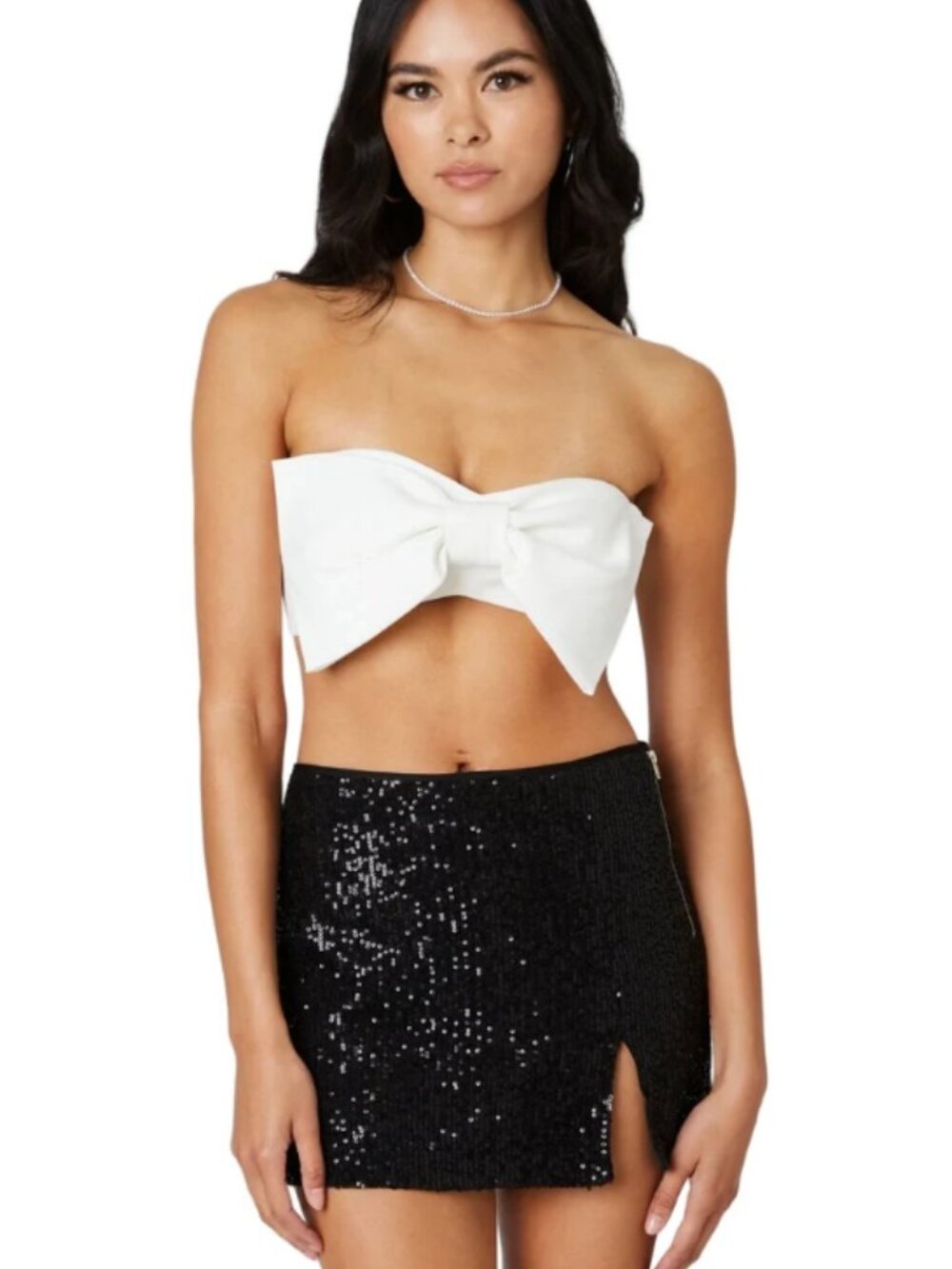 Cotton Candy La Black Sequined Mini Skirt